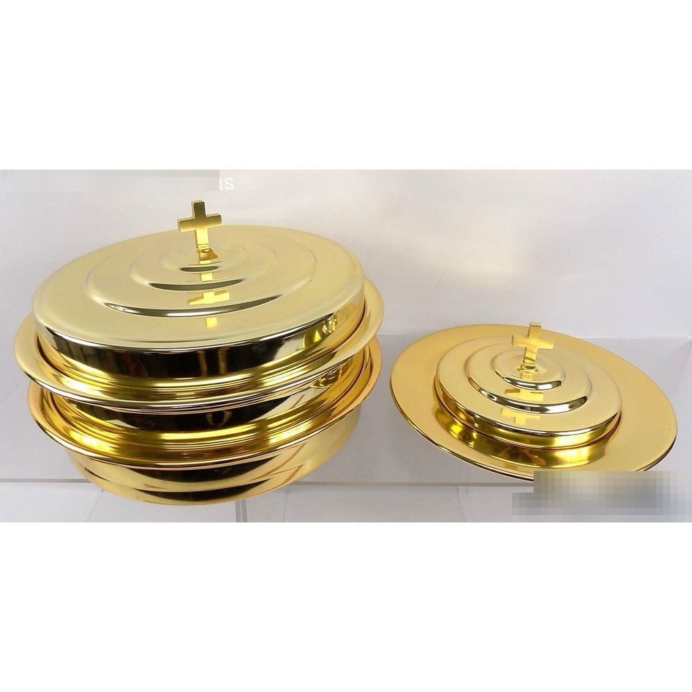 Artistic Churchware RW-500 Brass Communion Tray Set with Lids Made in USA